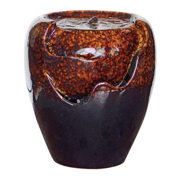 Design Toscano Burnt Umbra Ceramic Jar Garden Fountain SS12360